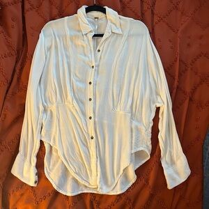 Free People Ivory Button-Up with Dolman Sleeve Size XS